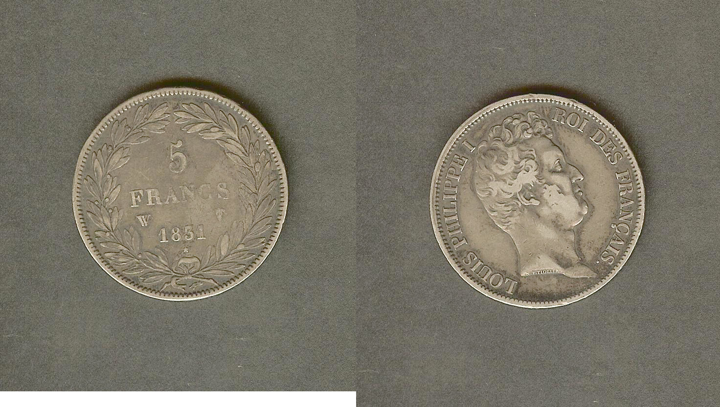 5 francs type Tiolier avec le I, tranche en creux 1831 Lille TTB